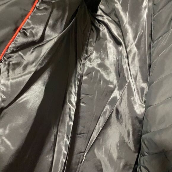 Steve Madden Solid Color Regular Black winter Coat with attached black real fox - Picture 7 of 11